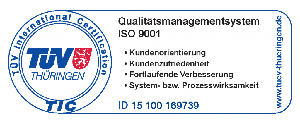 Zertifikat TÜV Thüringen